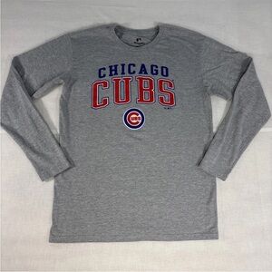 Chicago Cubs T Shirt Women’s Large Gray Crewneck Baseball  Graphic Tee